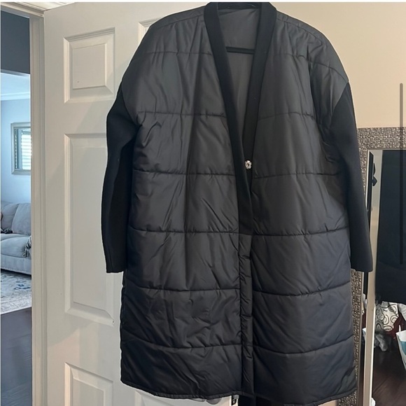 Eileen Fisher Recycled Nylon and Boiled Wool Coat - Picture 2 of 9